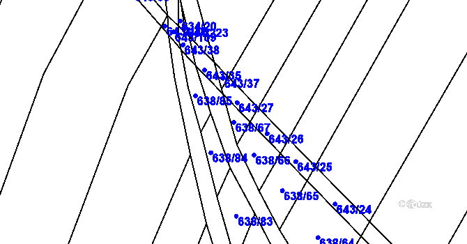 Parcela st. 638/67 v KÚ Vícemilice, Katastrální mapa