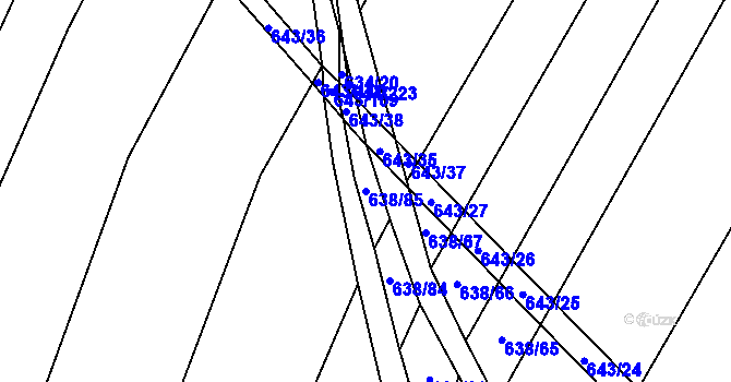 Parcela st. 638/85 v KÚ Vícemilice, Katastrální mapa