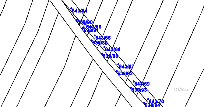 Parcela st. 638/88 v KÚ Vícemilice, Katastrální mapa