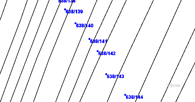 Parcela st. 638/142 v KÚ Vícemilice, Katastrální mapa