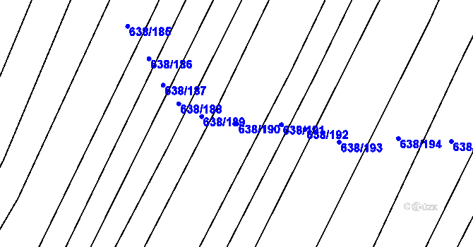 Parcela st. 638/190 v KÚ Vícemilice, Katastrální mapa