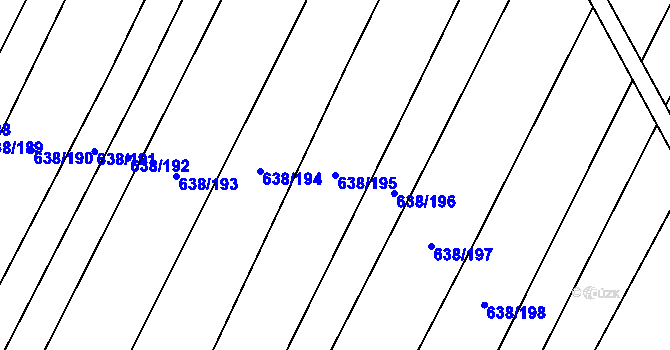 Parcela st. 638/195 v KÚ Vícemilice, Katastrální mapa