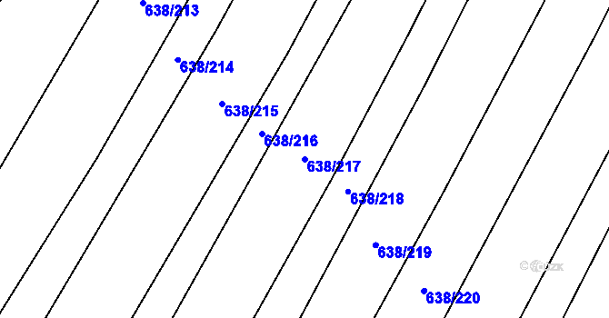 Parcela st. 638/217 v KÚ Vícemilice, Katastrální mapa