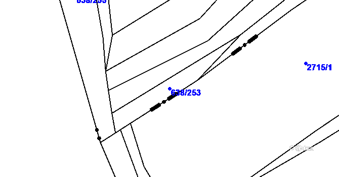 Parcela st. 638/253 v KÚ Vícemilice, Katastrální mapa