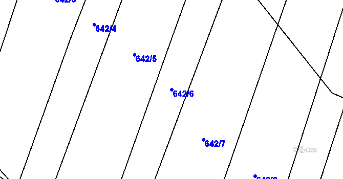 Parcela st. 642/6 v KÚ Vícemilice, Katastrální mapa
