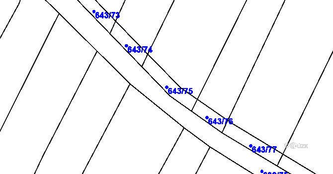 Parcela st. 643/75 v KÚ Vícemilice, Katastrální mapa