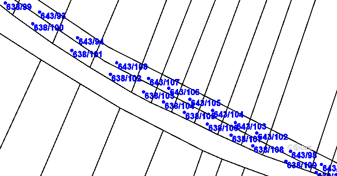 Parcela st. 643/106 v KÚ Vícemilice, Katastrální mapa