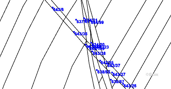 Parcela st. 643/110 v KÚ Vícemilice, Katastrální mapa