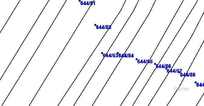 Parcela st. 644/53 v KÚ Vícemilice, Katastrální mapa