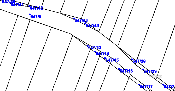Parcela st. 647/13 v KÚ Vícemilice, Katastrální mapa