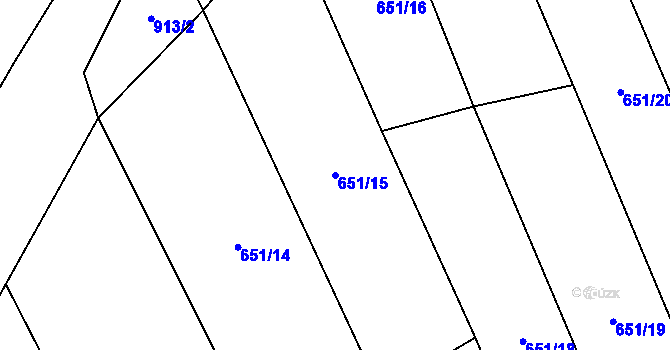 Parcela st. 651/15 v KÚ Vícemilice, Katastrální mapa