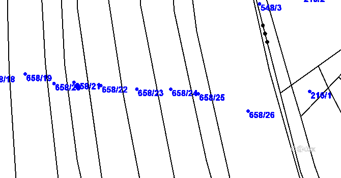 Parcela st. 658/24 v KÚ Vícemilice, Katastrální mapa