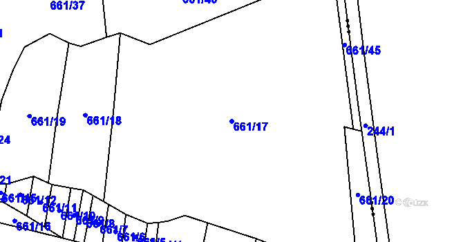 Parcela st. 661/17 v KÚ Vícemilice, Katastrální mapa