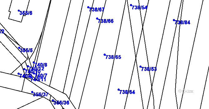 Parcela st. 738/65 v KÚ Vícemilice, Katastrální mapa
