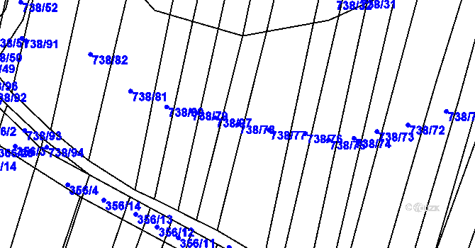 Parcela st. 738/78 v KÚ Vícemilice, Katastrální mapa