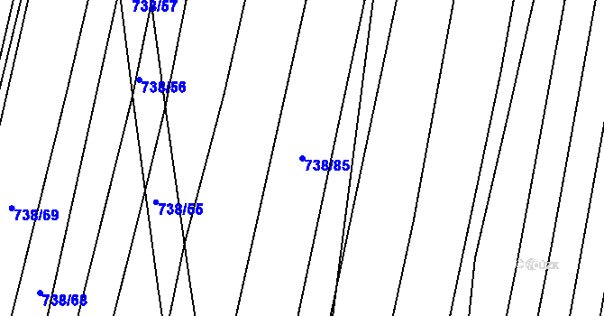 Parcela st. 738/85 v KÚ Vícemilice, Katastrální mapa