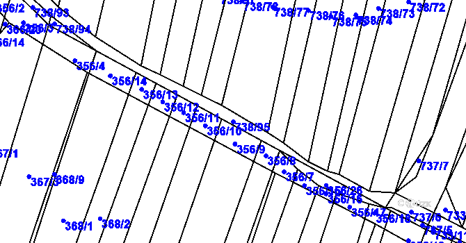 Parcela st. 738/95 v KÚ Vícemilice, Katastrální mapa