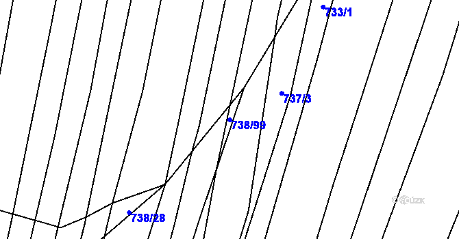 Parcela st. 738/99 v KÚ Vícemilice, Katastrální mapa