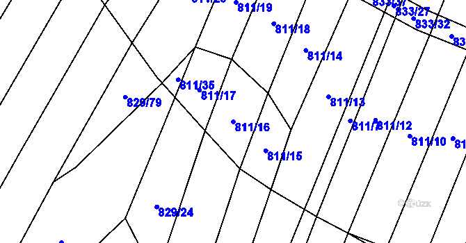 Parcela st. 811/16 v KÚ Vícemilice, Katastrální mapa