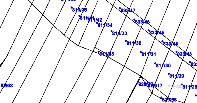 Parcela st. 811/53 v KÚ Vícemilice, Katastrální mapa