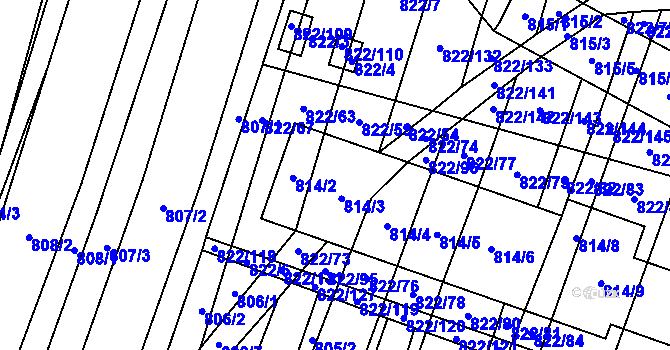 Parcela st. 814/1 v KÚ Vícemilice, Katastrální mapa