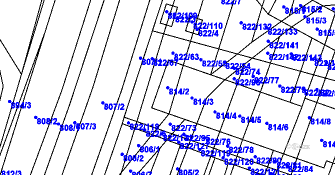 Parcela st. 814/2 v KÚ Vícemilice, Katastrální mapa