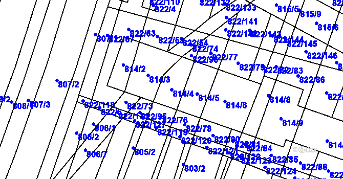 Parcela st. 814/4 v KÚ Vícemilice, Katastrální mapa