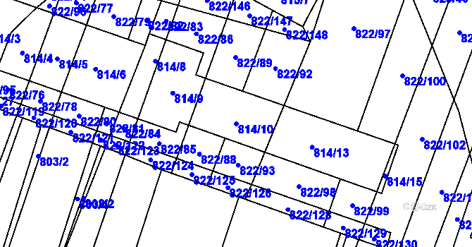 Parcela st. 814/10 v KÚ Vícemilice, Katastrální mapa