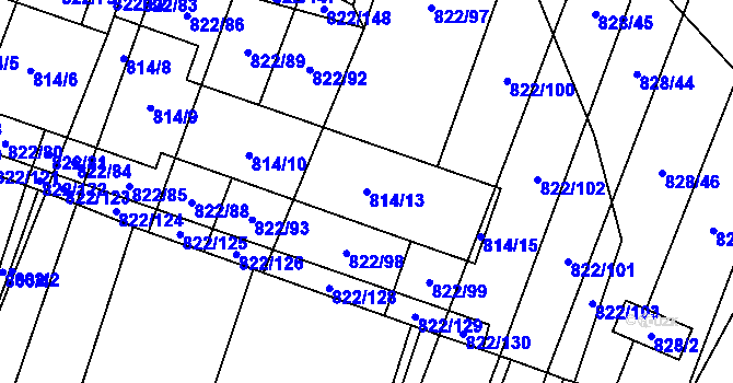 Parcela st. 814/13 v KÚ Vícemilice, Katastrální mapa
