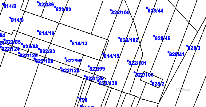 Parcela st. 814/15 v KÚ Vícemilice, Katastrální mapa