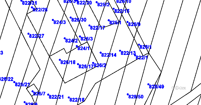 Parcela st. 822/14 v KÚ Vícemilice, Katastrální mapa