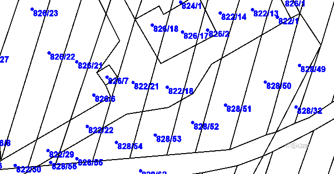 Parcela st. 822/18 v KÚ Vícemilice, Katastrální mapa