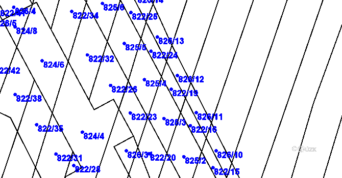 Parcela st. 822/19 v KÚ Vícemilice, Katastrální mapa