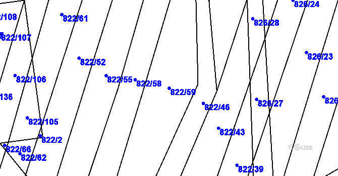 Parcela st. 822/59 v KÚ Vícemilice, Katastrální mapa