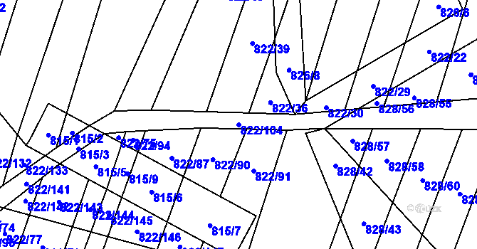 Parcela st. 822/104 v KÚ Vícemilice, Katastrální mapa