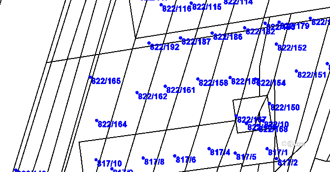 Parcela st. 822/161 v KÚ Vícemilice, Katastrální mapa