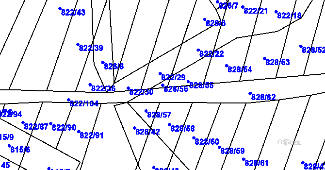 Parcela st. 828/56 v KÚ Vícemilice, Katastrální mapa