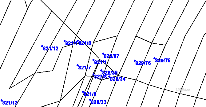 Parcela st. 829/67 v KÚ Vícemilice, Katastrální mapa