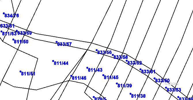 Parcela st. 833/56 v KÚ Vícemilice, Katastrální mapa