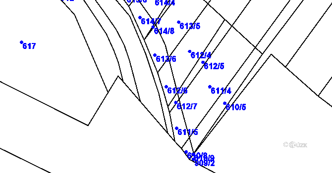 Parcela st. 612/6 v KÚ Vícemilice, Katastrální mapa