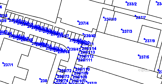 Parcela st. 239/71 v KÚ Vícemilice, Katastrální mapa