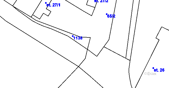 Parcela st. 67/4 v KÚ Budčeves, Katastrální mapa