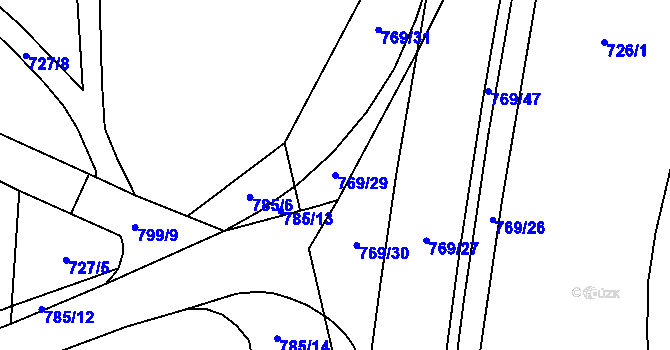 Parcela st. 769/29 v KÚ Budčeves, Katastrální mapa