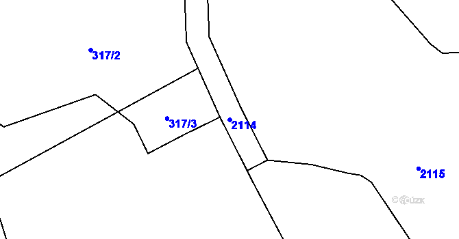 Parcela st. 2114 v KÚ Budeč, Katastrální mapa