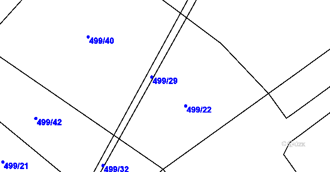 Parcela st. 499/39 v KÚ Budeč, Katastrální mapa
