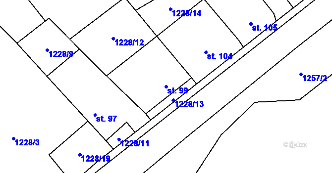 Parcela st. 99 v KÚ Budeč, Katastrální mapa