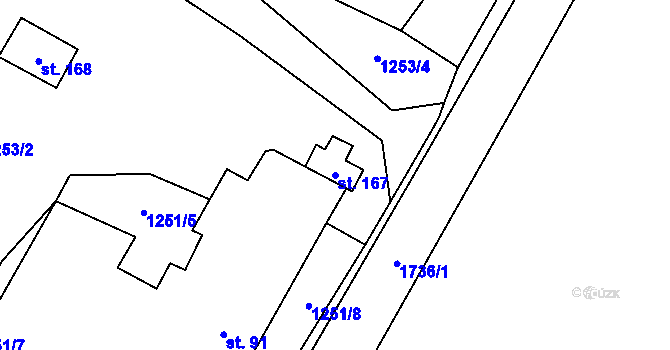 Parcela st. 167 v KÚ Budeč, Katastrální mapa
