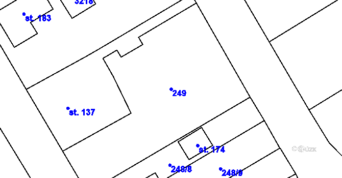 Parcela st. 249 v KÚ Budeč, Katastrální mapa