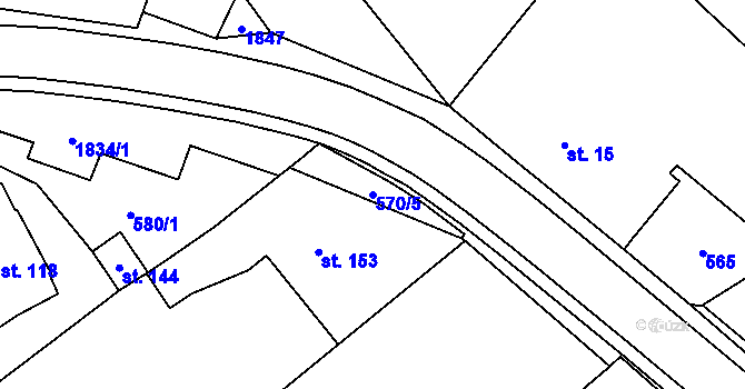 Parcela st. 570/5 v KÚ Budeč, Katastrální mapa