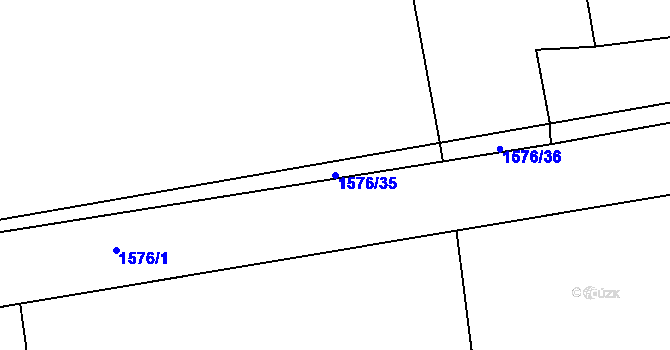 Parcela st. 1576/35 v KÚ Budenín, Katastrální mapa